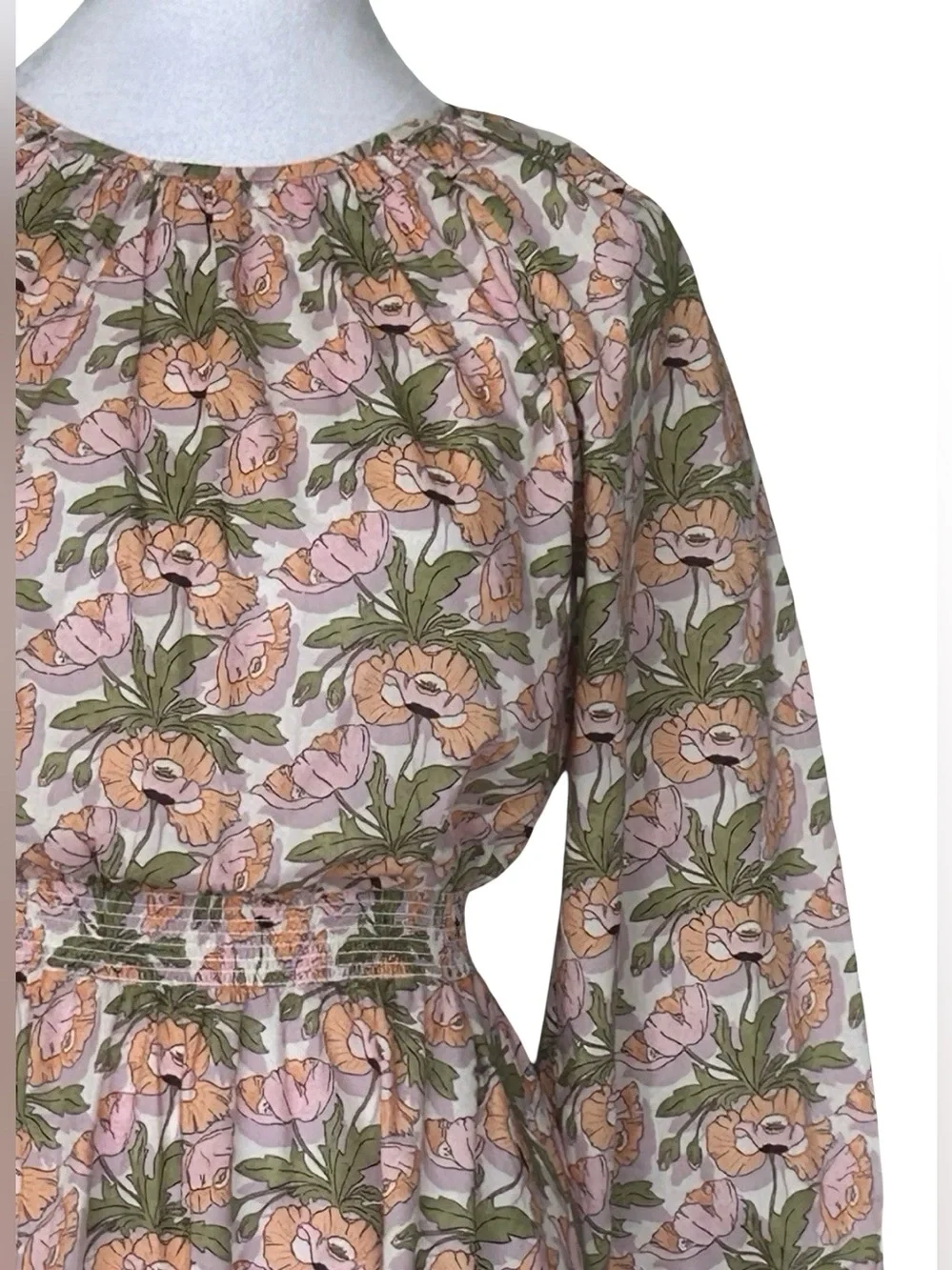 J.Crew Liberty Fabric Floral SmockedMini Dress XXS XS S Long Sleeve Cottagecore